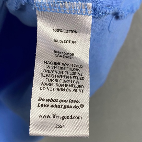 Life is Good Womens Crusher T Shirt Blue Get Outta Town Graphic Tee Size L - Picture 7 of 9